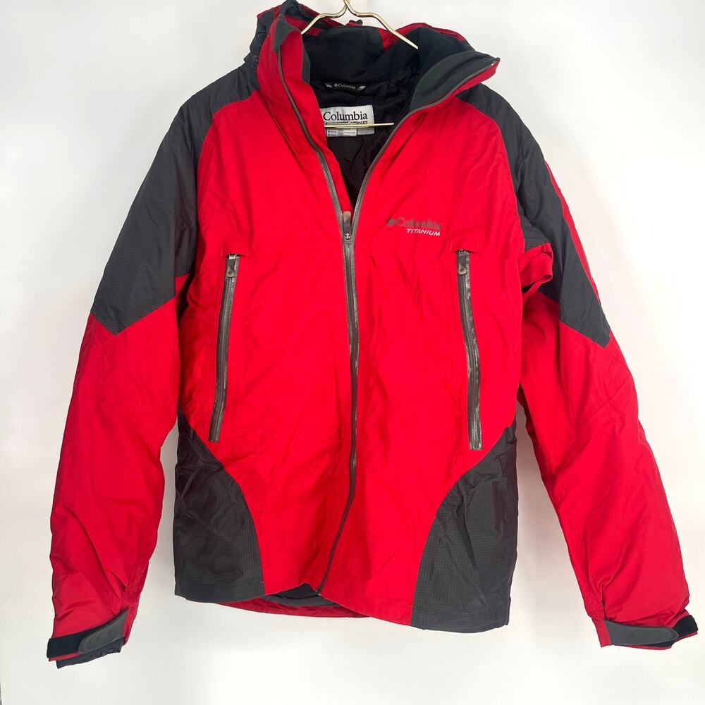 Columbia Titanium Omni-Heat 3-in-1 Interchange Ski Jacket Mens M Red Black Grey